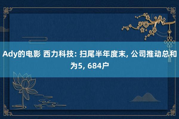 Ady的电影 西力科技: 扫尾半年度末， 公司推动总和为5， 684户