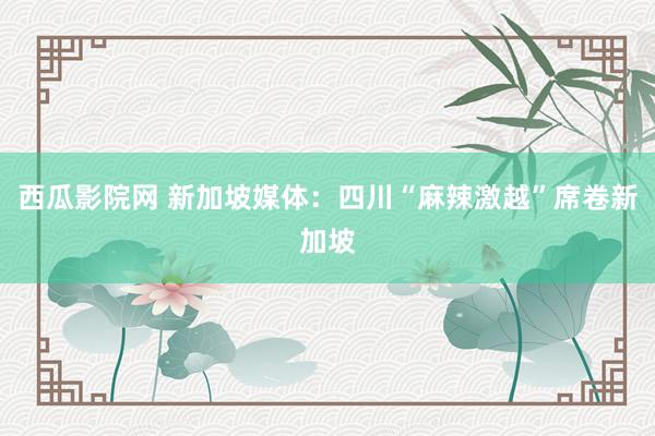 西瓜影院网 新加坡媒体：四川“麻辣激越”席卷新加坡