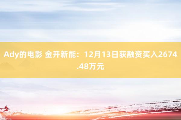 Ady的电影 金开新能：12月13日获融资买入2674.48万元