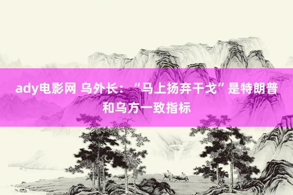 ady电影网 乌外长：“马上扬弃干戈”是特朗普和乌方一致指标