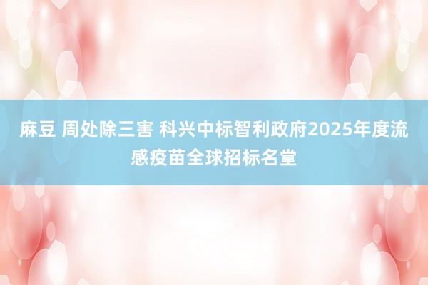 麻豆 周处除三害 科兴中标智利政府2025年度流感疫苗全球招标名堂