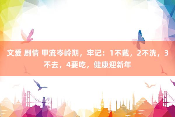 文爱 剧情 甲流岑岭期，牢记：1不戴，2不洗，3不去，4要吃，健康迎新年