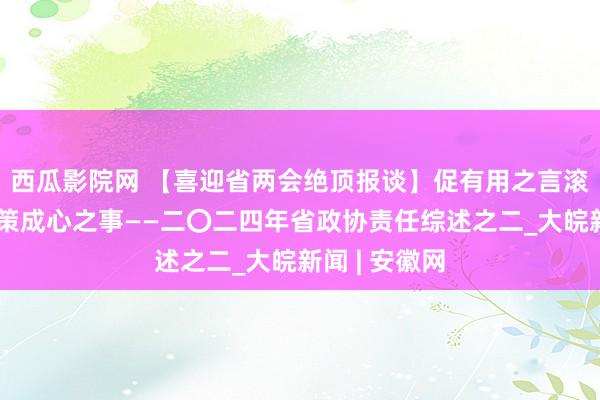 西瓜影院网 【喜迎省两会绝顶报谈】促有用之言滚动为灵验之策成心之事——二〇二四年省政协责任综述之二_大皖新闻 | 安徽网