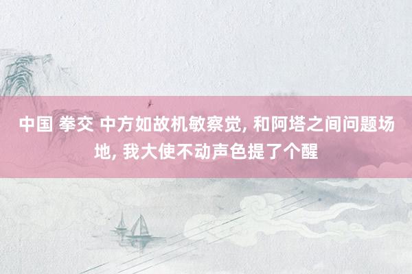 中国 拳交 中方如故机敏察觉， 和阿塔之间问题场地， 我大使不动声色提了个醒