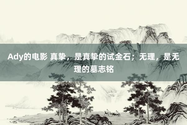 Ady的电影 真挚，是真挚的试金石；无理，是无理的墓志铭