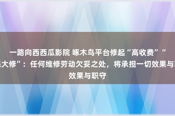 一路向西西瓜影院 啄木鸟平台修起“高收费”“微恙大修”：任何维修劳动欠妥之处，将承担一切效果与职守