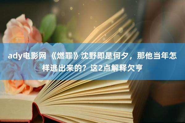 ady电影网 《燃罪》沈野即是何夕，那他当年怎样逃出来的？这2点解释欠亨