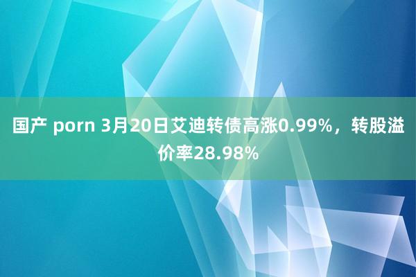 国产 porn 3月20日艾迪转债高涨0.99%，转股溢价率28.98%