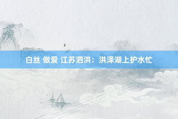 白丝 做爱 江苏泗洪：洪泽湖上护水忙