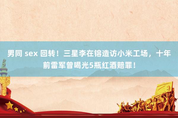 男同 sex 回转！三星李在镕造访小米工场，十年前雷军曾喝光5瓶红酒赔罪！
