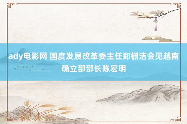 ady电影网 国度发展改革委主任郑栅洁会见越南确立部部长陈宏明