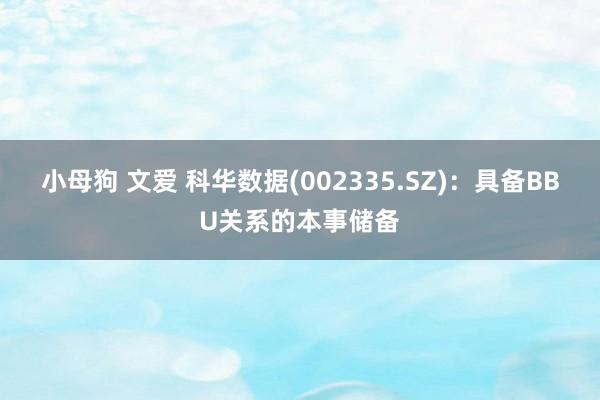小母狗 文爱 科华数据(002335.SZ)：具备BBU关系的本事储备