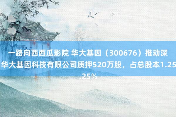 一路向西西瓜影院 华大基因（300676）推动深圳华大基因科技有限公司质押520万股，占总股本1.25%
