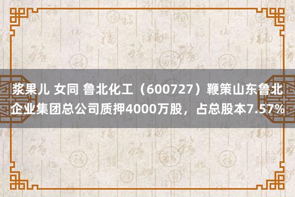 浆果儿 女同 鲁北化工（600727）鞭策山东鲁北企业集团总公司质押4000万股，占总股本7.57%