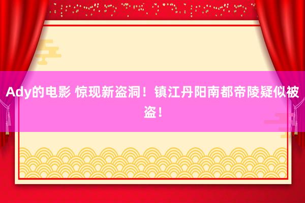 Ady的电影 惊现新盗洞！镇江丹阳南都帝陵疑似被盗！