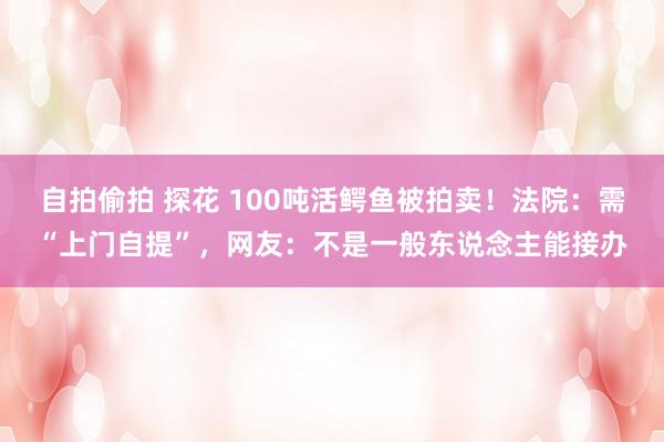 自拍偷拍 探花 100吨活鳄鱼被拍卖！法院：需“上门自提”，网友：不是一般东说念主能接办
