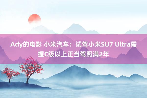 Ady的电影 小米汽车：试驾小米SU7 Ultra需握C级以上正当驾照满2年