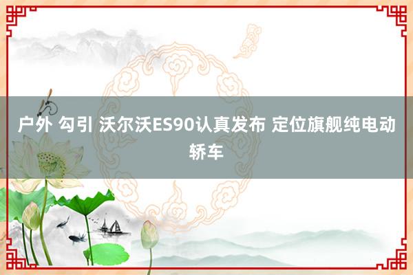 户外 勾引 沃尔沃ES90认真发布 定位旗舰纯电动轿车