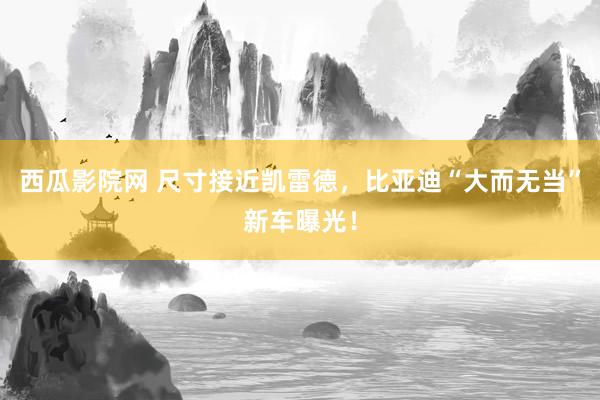 西瓜影院网 尺寸接近凯雷德，比亚迪“大而无当”新车曝光！