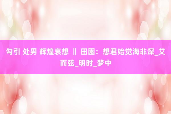 勾引 处男 辉煌哀想 ‖ 田園：想君始觉海非深_艾而弦_明时_梦中
