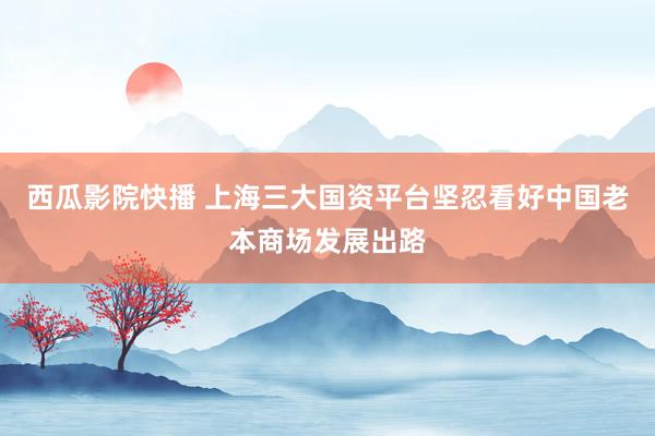 西瓜影院快播 上海三大国资平台坚忍看好中国老本商场发展出路