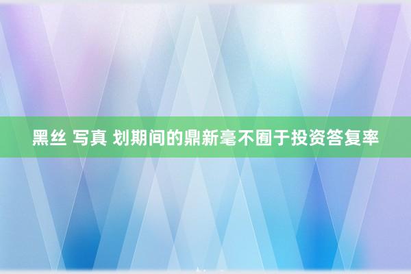 黑丝 写真 划期间的鼎新毫不囿于投资答复率