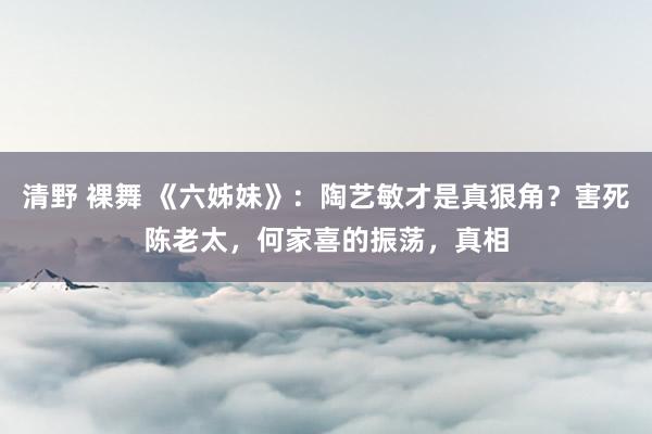 清野 裸舞 《六姊妹》：陶艺敏才是真狠角？害死陈老太，何家喜的振荡，真相