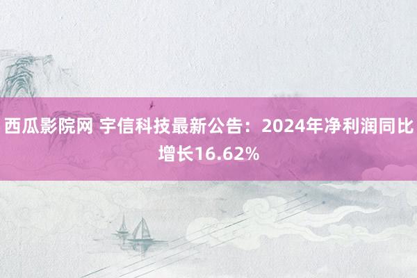西瓜影院网 宇信科技最新公告：2024年净利润同比增长16.62%
