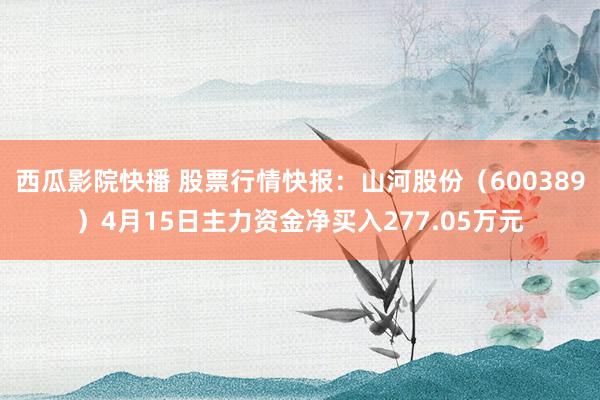 西瓜影院快播 股票行情快报：山河股份（600389）4月15日主力资金净买入277.05万元