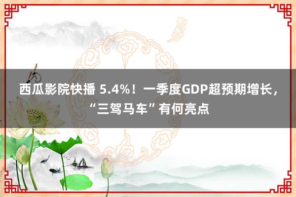 西瓜影院快播 5.4%！一季度GDP超预期增长，“三驾马车”有何亮点