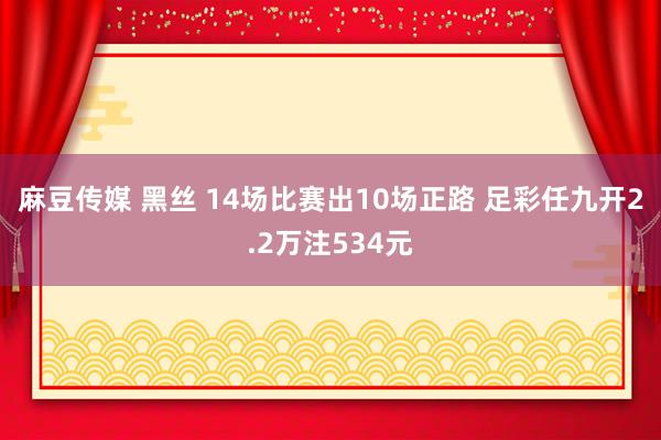 麻豆传媒 黑丝 14场比赛出10场正路 足彩任九开2.2万注534元