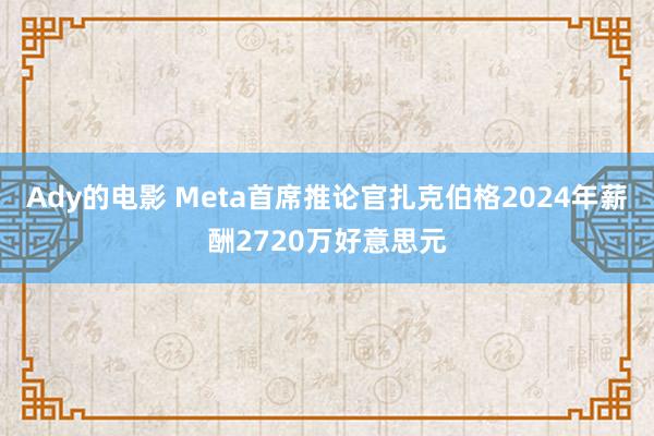 Ady的电影 Meta首席推论官扎克伯格2024年薪酬2720万好意思元