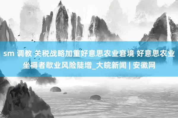 sm 调教 关税战略加重好意思农业窘境 好意思农业坐褥者歇业风险陡增_大皖新闻 | 安徽网