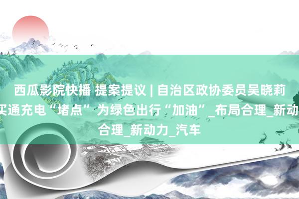 西瓜影院快播 提案提议 | 自治区政协委员吴晓莉提议：买通充电“堵点” 为绿色出行“加油”_布局合理_新动力_汽车