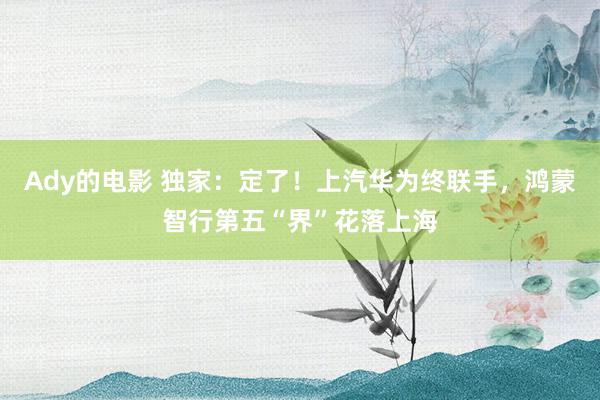 Ady的电影 独家：定了！上汽华为终联手，鸿蒙智行第五“界”花落上海