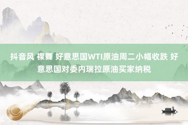 抖音风 裸舞 好意思国WTI原油周二小幅收跌 好意思国对委内瑞拉原油买家纳税