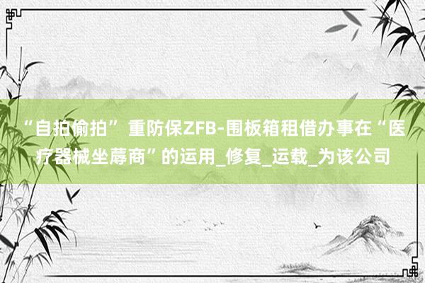 “自拍偷拍” 重防保ZFB-围板箱租借办事在“医疗器械坐蓐商”的运用_修复_运载_为该公司