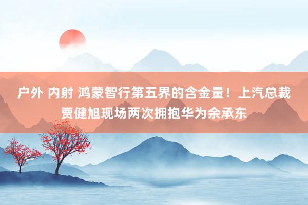 户外 内射 鸿蒙智行第五界的含金量！上汽总裁贾健旭现场两次拥抱华为余承东