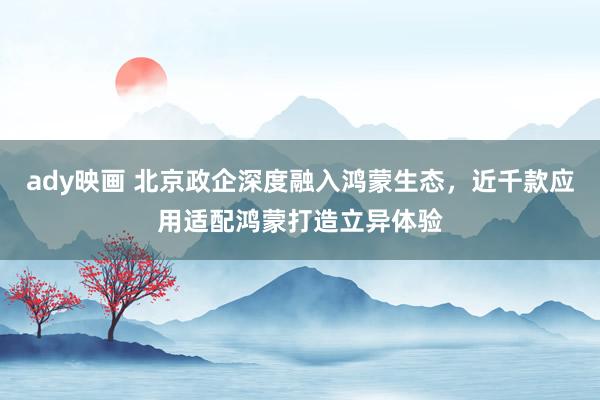 ady映画 北京政企深度融入鸿蒙生态，近千款应用适配鸿蒙打造立异体验