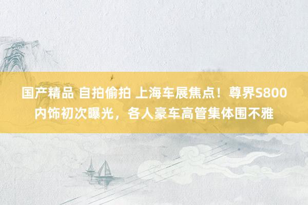 国产精品 自拍偷拍 上海车展焦点！尊界S800内饰初次曝光，各人豪车高管集体围不雅